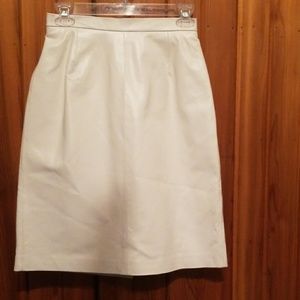 High waisted vintage genuine leather mini skirt
